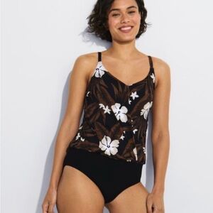 NWT Lands End faux blouson tankini swimsuit